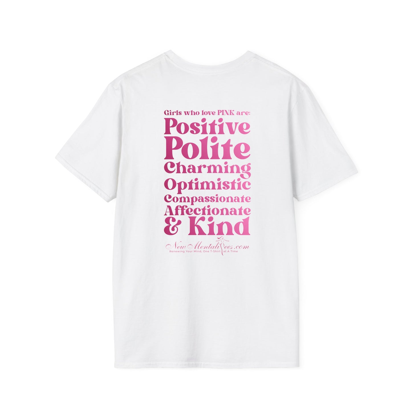 Pink Girl 4 Life T-Shirt - Cute Ladies White Graphic Tee, Positive Affirmation Unisex Shirt, Inspirational Gift