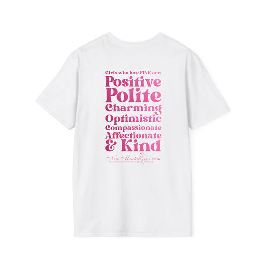 Pink Girl 4 Life T-Shirt - Cute Ladies White Graphic Tee, Positive Affirmation Unisex Shirt, Inspirational Gift