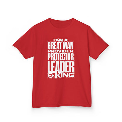 I Am A Great Man Youth T-Shirt - For Kings, Protectors & Leaders in the Making