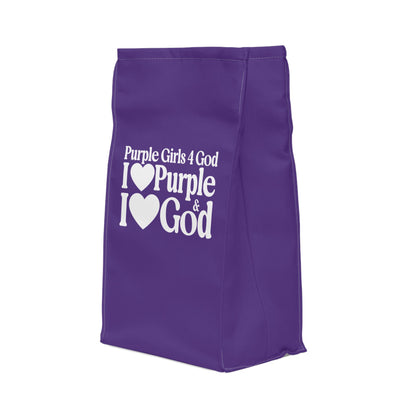 Purple Girls 4 God Lunch Tote – Double-Sided Inspirational Faith Lunch Bag | Insulated Lunch Bag | Gift for Girls & Women