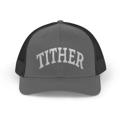 Tither Collegiate Cap | Embroidered Christian Baseball Hat, Unisex Adjustable Faith-Based Cap, Tithing Lifestyle Hat, Church Wear