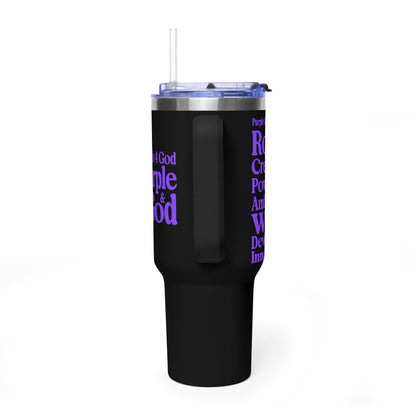 Purple Girls 4 God Black Contrast Tumbler - Faith Filled Women Who Love Purple