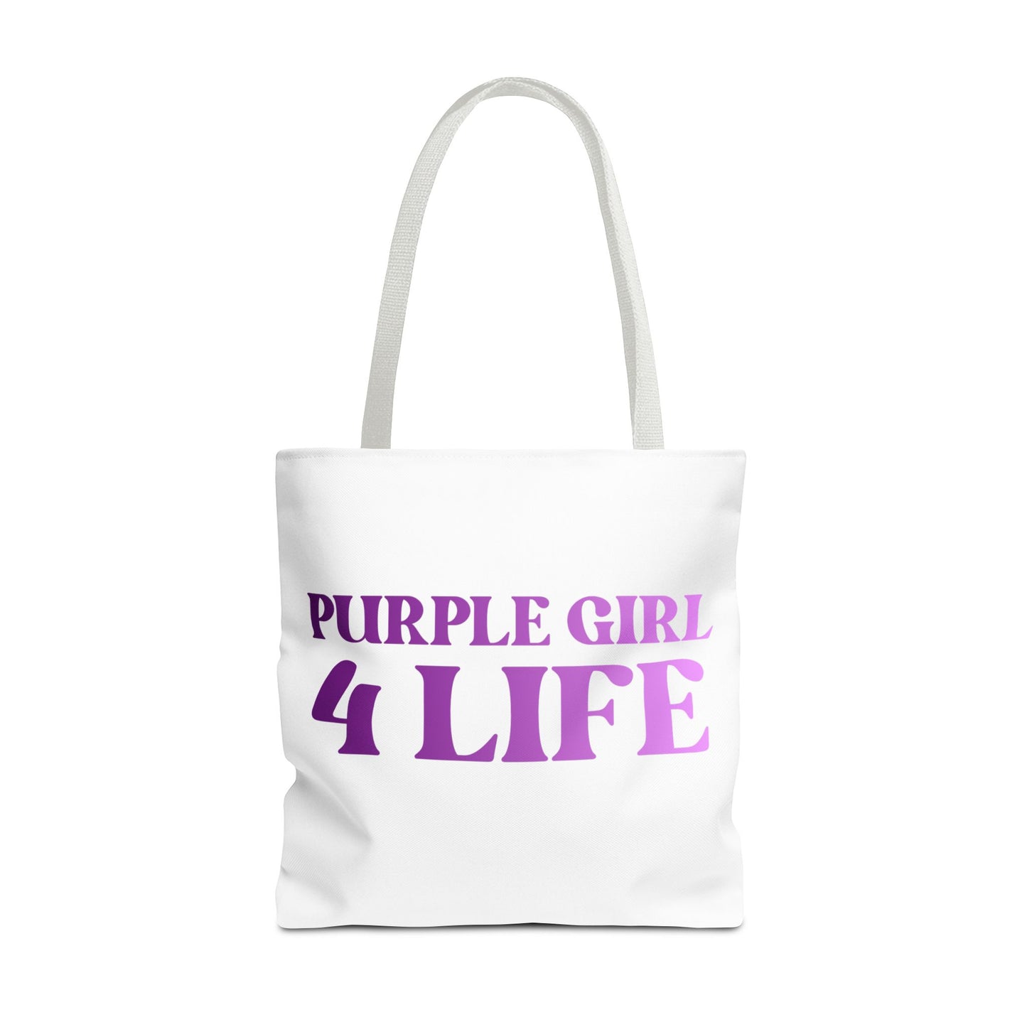 Purple Girl 4 Life Tote Bag - Cute White Bag for Women and Girls, Double Sided Inspirational Tote
