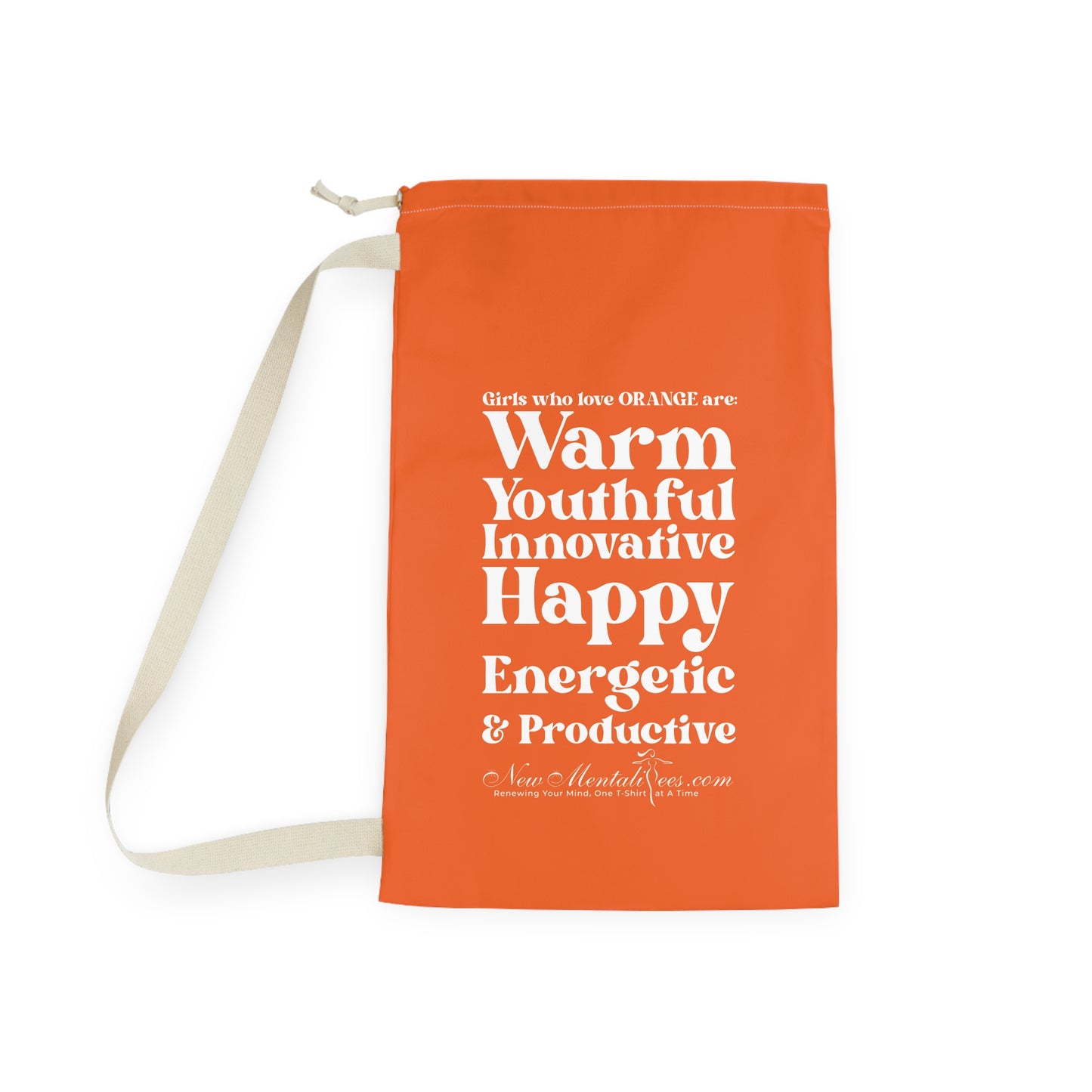Orange Girl 4 Life Laundry Bag – Double-Sided Inspirational Orange Girl Laundry Sack | Spun Polyester Drawstring Bag