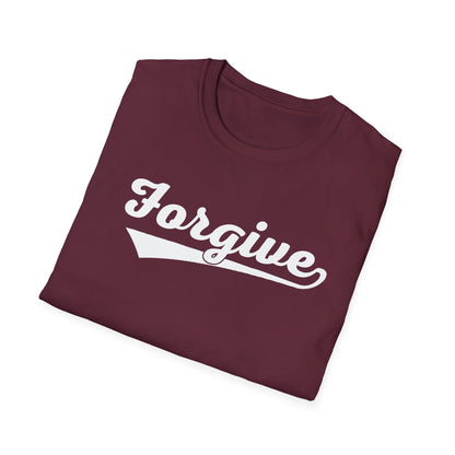 HomeRun Forgive Unisex T-Shirt | Baseball Script Tee | Inspirational Graphic Shirt | Positive Message Apparel | Motivational Unisex Shirt
