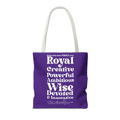 Purple Girl 4 Life Tote Bag - Cute Purple Bag for Women and Girls, Double Sided Inspirational Tote
