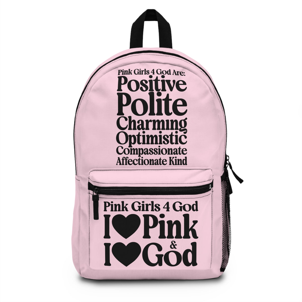 Pink Girls 4 God Backpack – Inspirational Christian Girls School Backpack | Faith-Based Bookbag | Lightweight Travel & School Bag