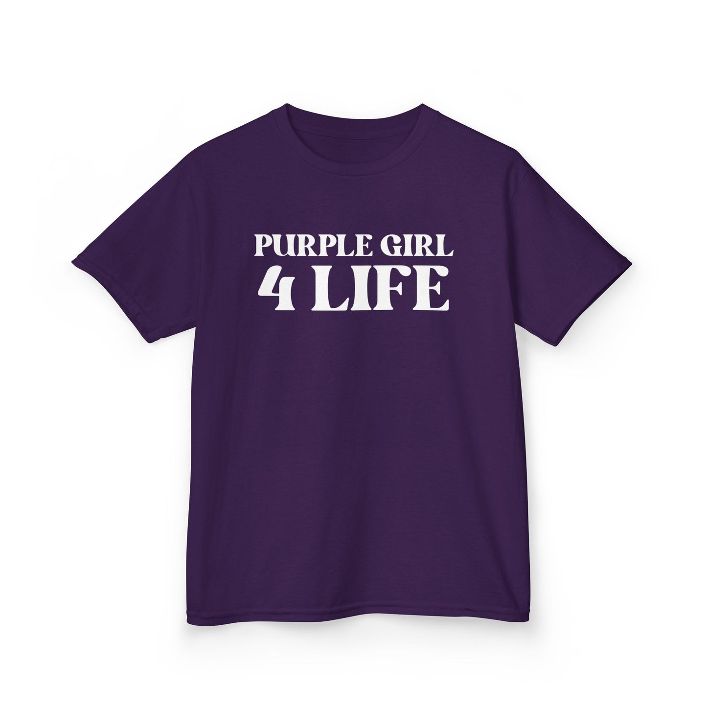 Purple Girl 4 Life T-Shirt - Cute Youth Purple Graphic Tee, Inspirational Shirt, Positive Affirmation T-Shirt, Purple Fashion Tee