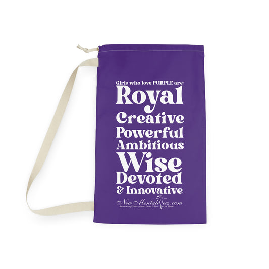 Purple Girl 4 Life Laundry Bag – Double-Sided Inspirational Purple Girl Laundry Sack | Spun Polyester Drawstring Bag
