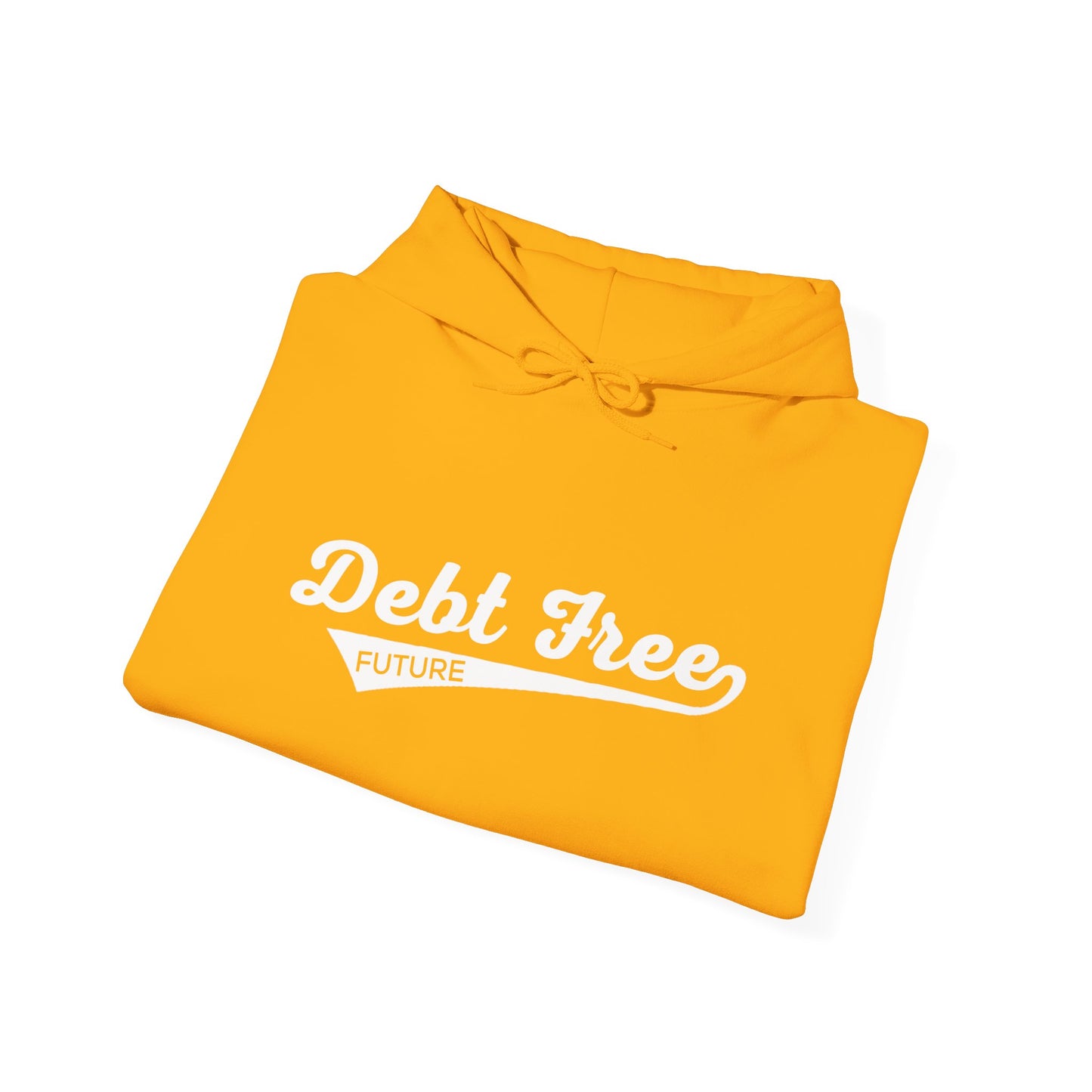 Debt Free Future Baseball Script Unisex Hoodie - Financial Freedom Motivational Sweatshirt - Debt-Free Lifestyle Gift