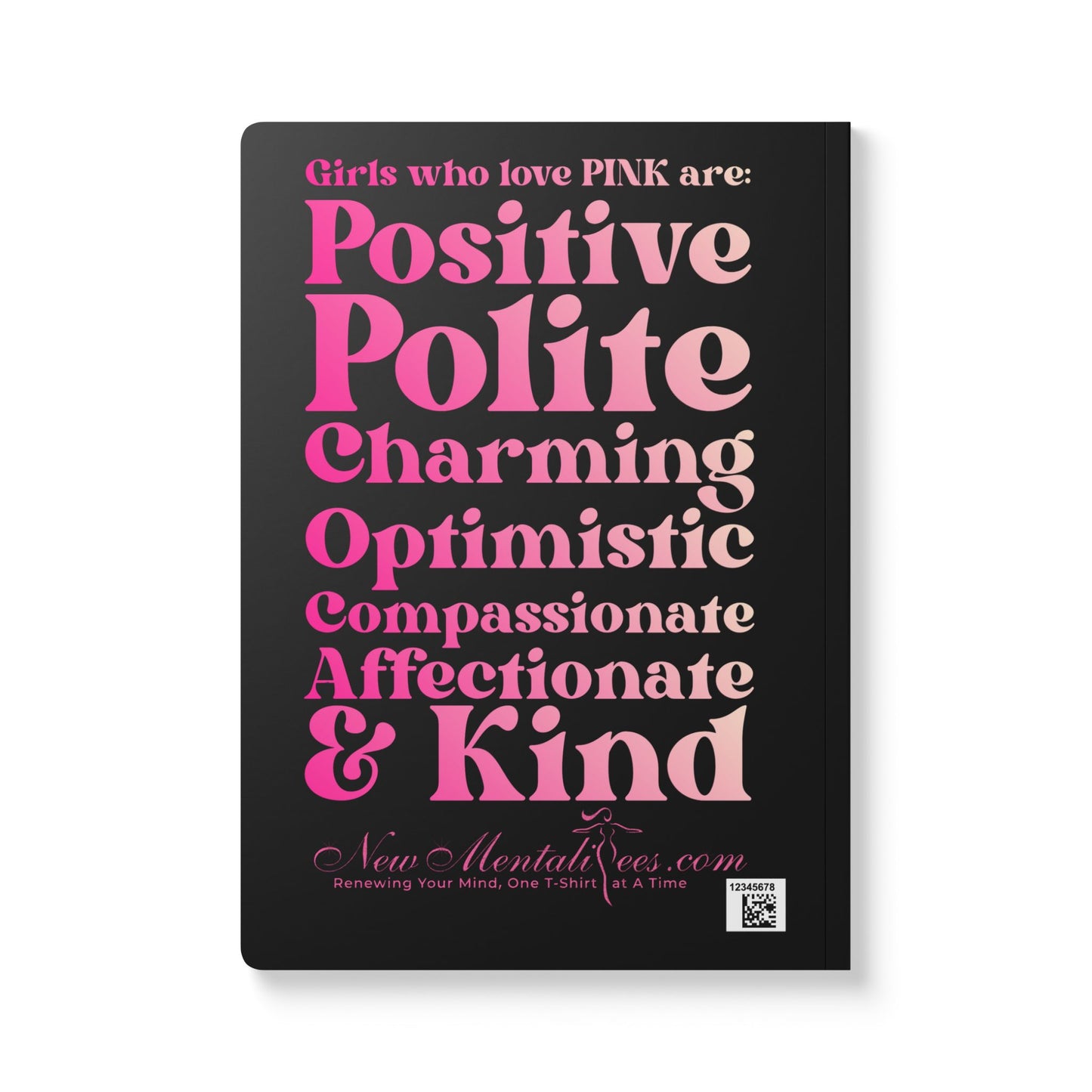 Pink Girl 4 Life (Black) Softcover Journal – Double-Sided Inspirational Journal | 100 or 200 Pages | Notebook for Girls & Women Who Love Pink