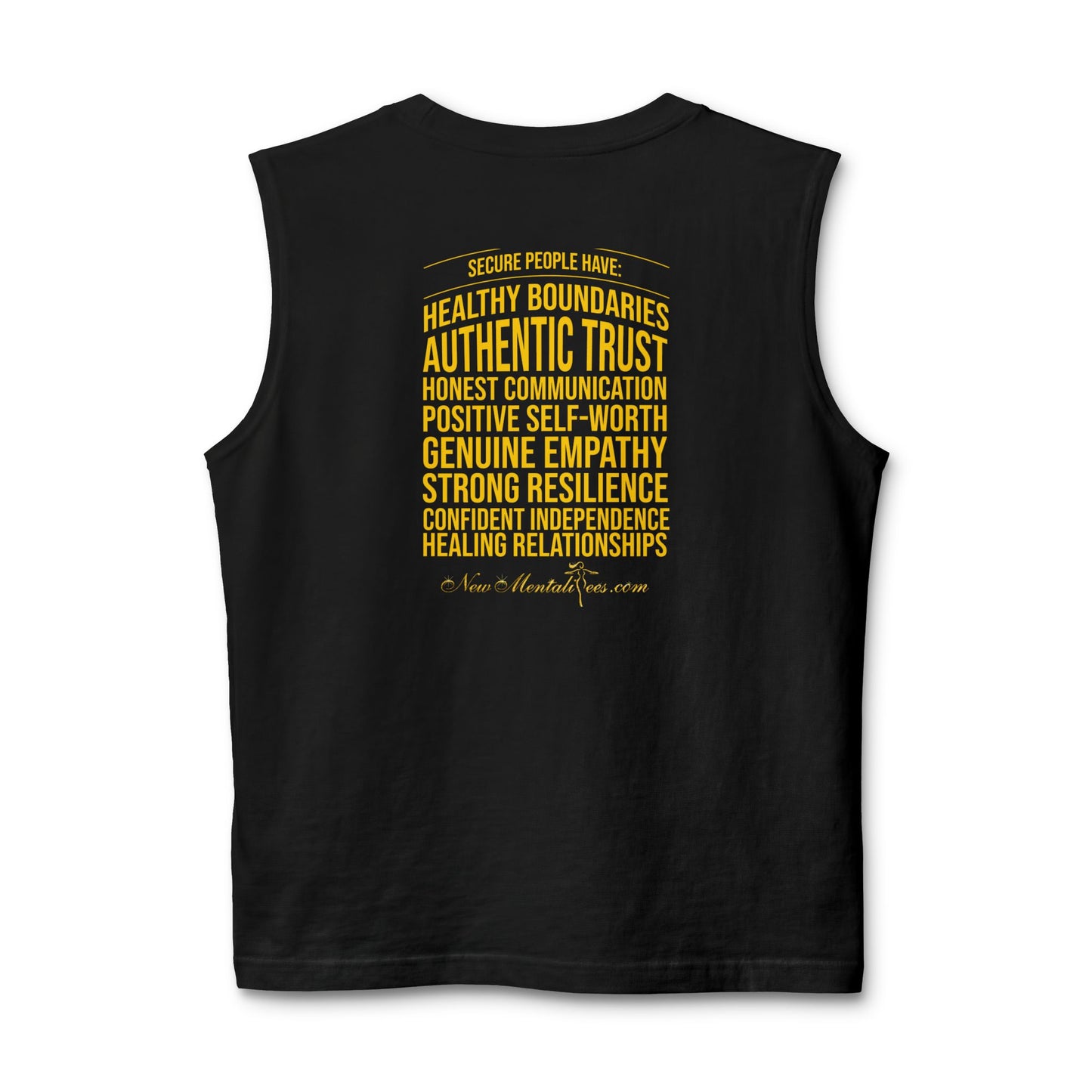 Secure Men's Tank Top – Yellow Design - Inspirational Confidence Tank | Inner Healing Inspired Mindset Apparel | Strength, Leadership & Self-Worth