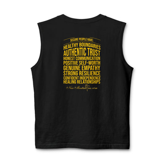 Secure Men's Tank Top – Yellow Design - Inspirational Confidence Tank | Inner Healing Inspired Mindset Apparel | Strength, Leadership & Self-Worth