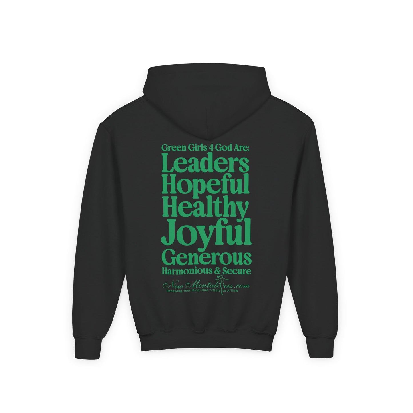 Green Girls 4 God Youth Hoodie | Black Contrast