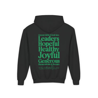 Green Girls 4 God Youth Hoodie | Black Contrast
