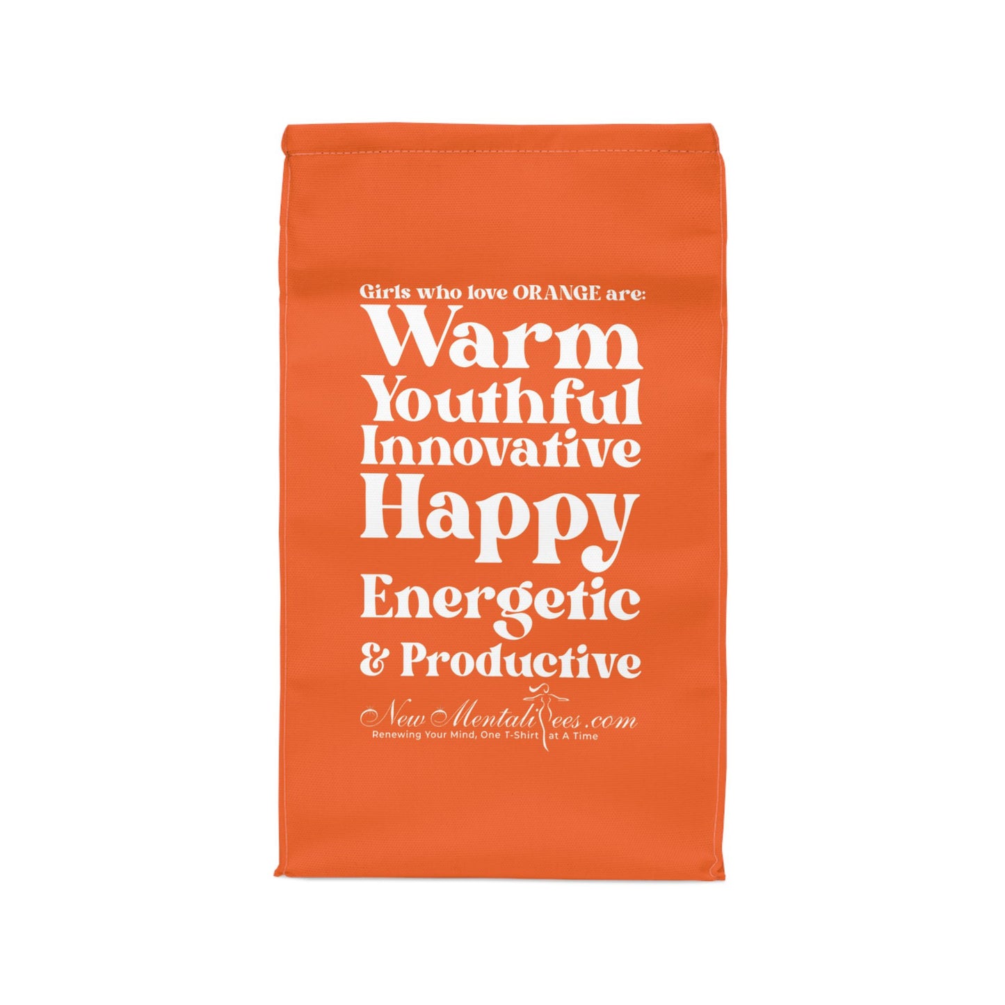 Orange Girl 4 Life Lunch Bag – Double-Sided Inspirational Orange Girl Lunch Tote | Insulated Lunch Bag | Girl Power Lunch Box