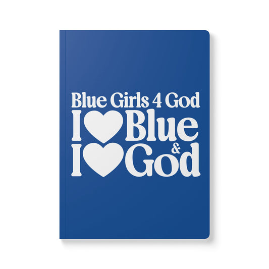 Blue Girls 4 God Softcover Journal – Double-Sided Inspirational Faith Journal | 100 or 200 Pages | Notebook for Girls & Women Who Love God