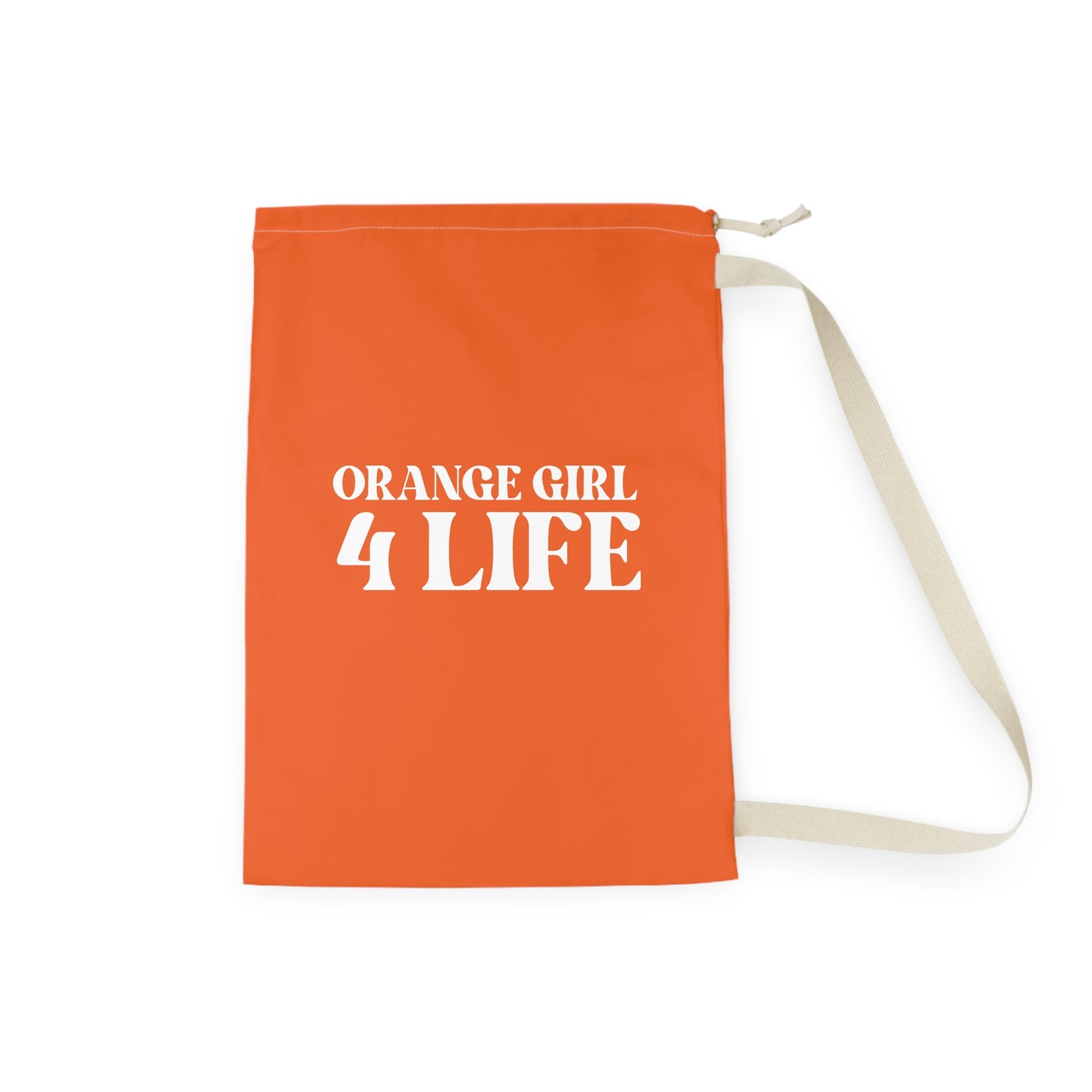 Orange Girl 4 Life Laundry Bag – Double-Sided Inspirational Orange Girl Laundry Sack | Spun Polyester Drawstring Bag
