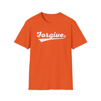 HomeRun Forgive Unisex T-Shirt | Baseball Script Tee | Inspirational Graphic Shirt | Positive Message Apparel | Motivational Unisex Shirt