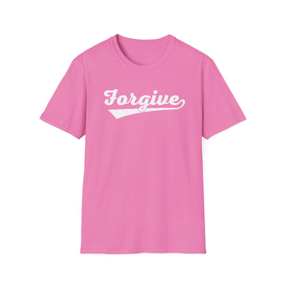 HomeRun Forgive Unisex T-Shirt | Baseball Script Tee | Inspirational Graphic Shirt | Positive Message Apparel | Motivational Unisex Shirt
