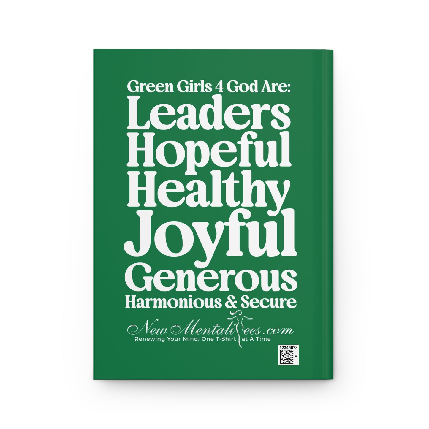 Green Girls for God Hardcover Journal – Double-Sided Inspirational Notebook | Matte Hardcover | 150 Lined Pages | Gift for Women & Girls