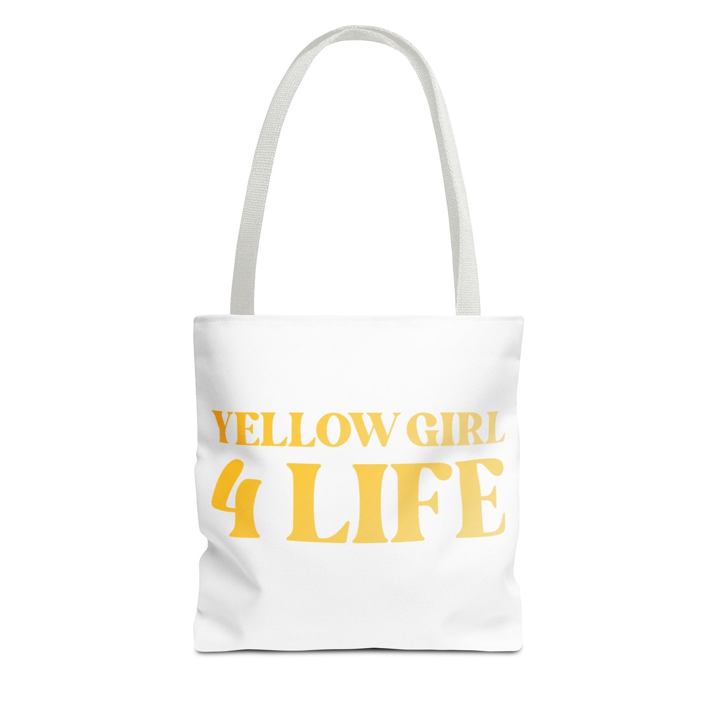 Yellow Girl 4 Life Tote Bag - Cute White Bag for Women and Girls, Double Sided Inspirational Tote