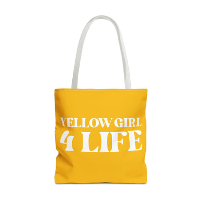 Yellow Girl 4 Life Tote Bag - Cute Yellow Bag for Women and Girls, Double Sided Inspirational Tote