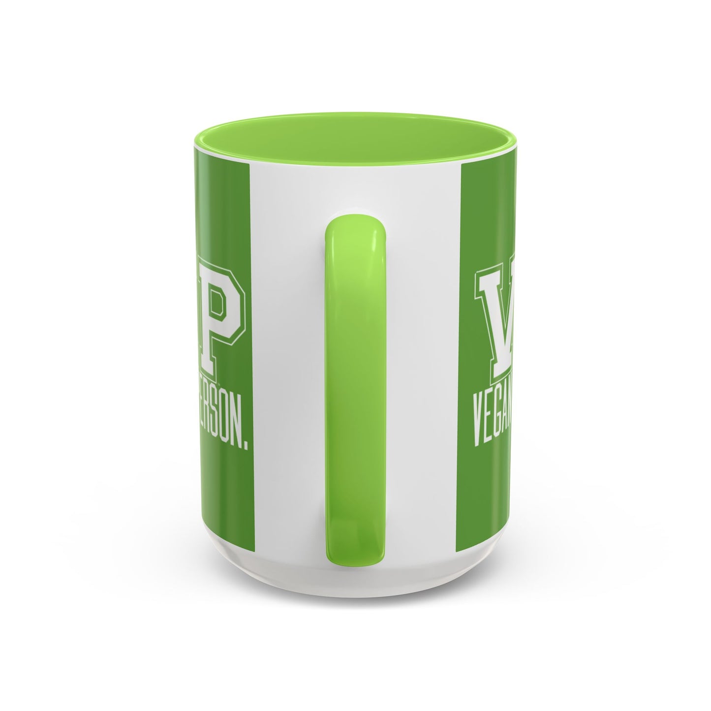 VIP Vegan Vegan In Person Plant Based Statement Mug | Light Green, Dark Green, Pink, Orange, Light Blue, Navy, Purple, Red, and Black