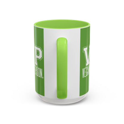 VIP Vegan Vegan In Person Plant Based Statement Mug | Light Green, Dark Green, Pink, Orange, Light Blue, Navy, Purple, Red, and Black