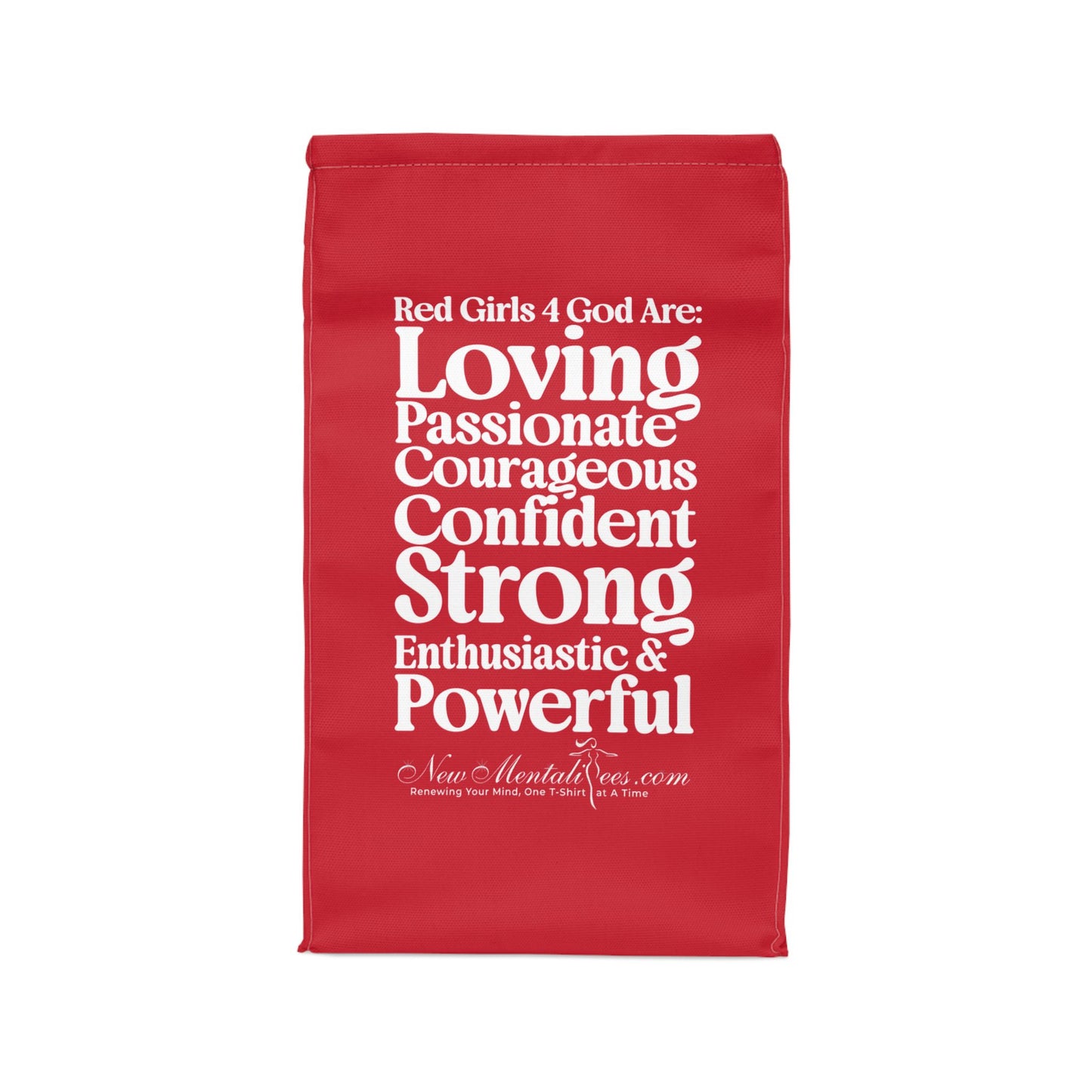 ❤️ Red Girls 4 God Lunch Tote – Double-Sided Inspirational Red Girls Faith Lunch Bag | Insulated Lunch Bag