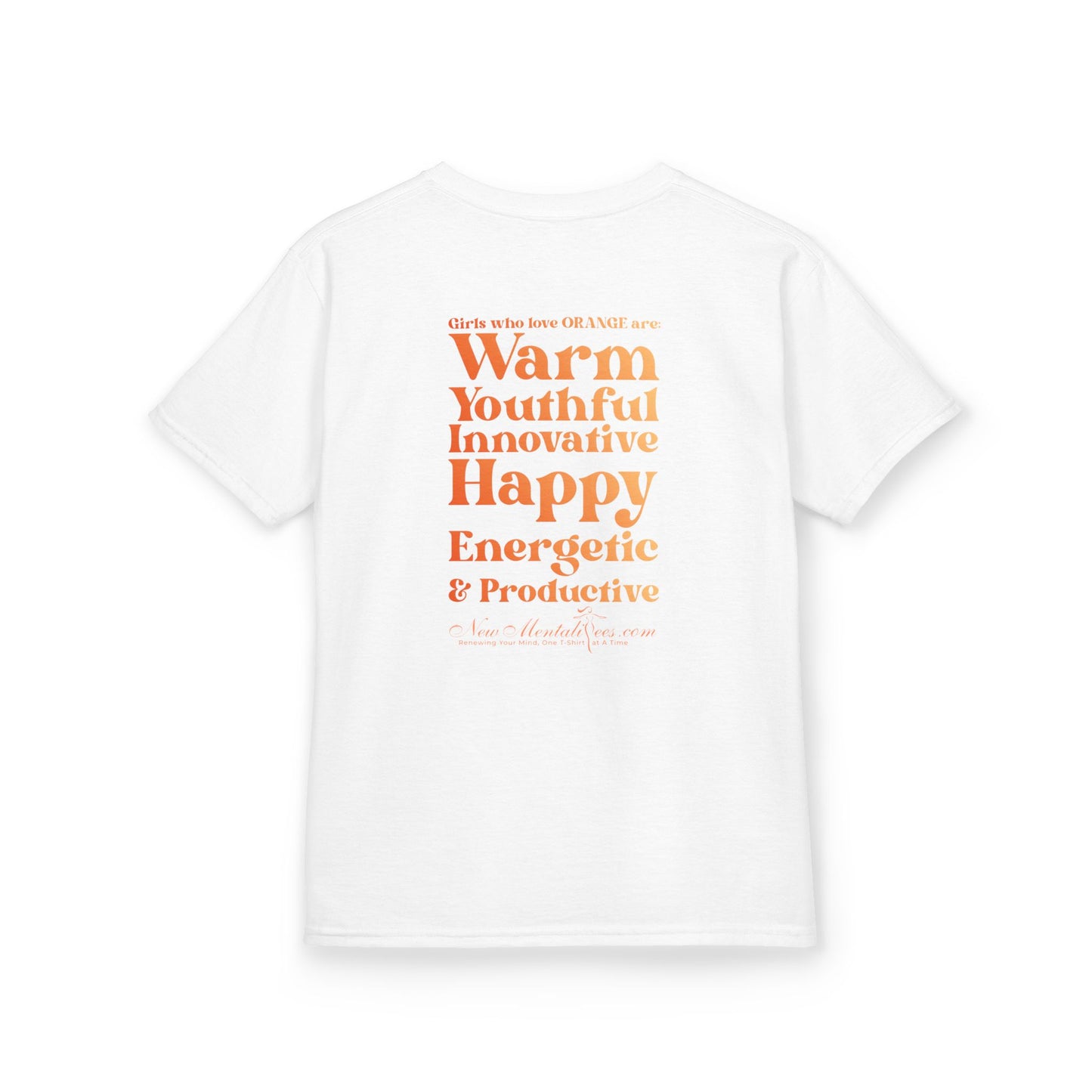 Orange Girl 4 Life T-Shirt - Cute Youth White Graphic Tee, Positive Affirmation Shirt, Inspirational T-Shirt, Orange Fashion Tee