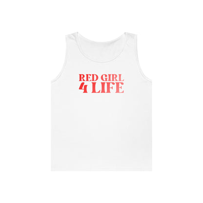 Red Girl 4 Life Ladies Sleeveless White Tank Top | Double-Sided Graphic Tank | Inspirational Tank for Women (Unisex)