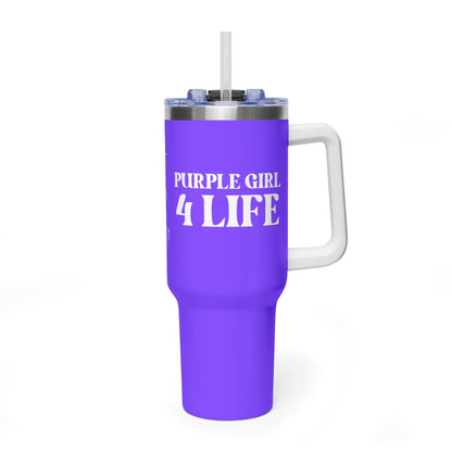 Purple Girl 4 Life 40 oz Purple Tumbler - Cute, Purple, Positive, Affirmation, Inspirational, Insulated Tumbler