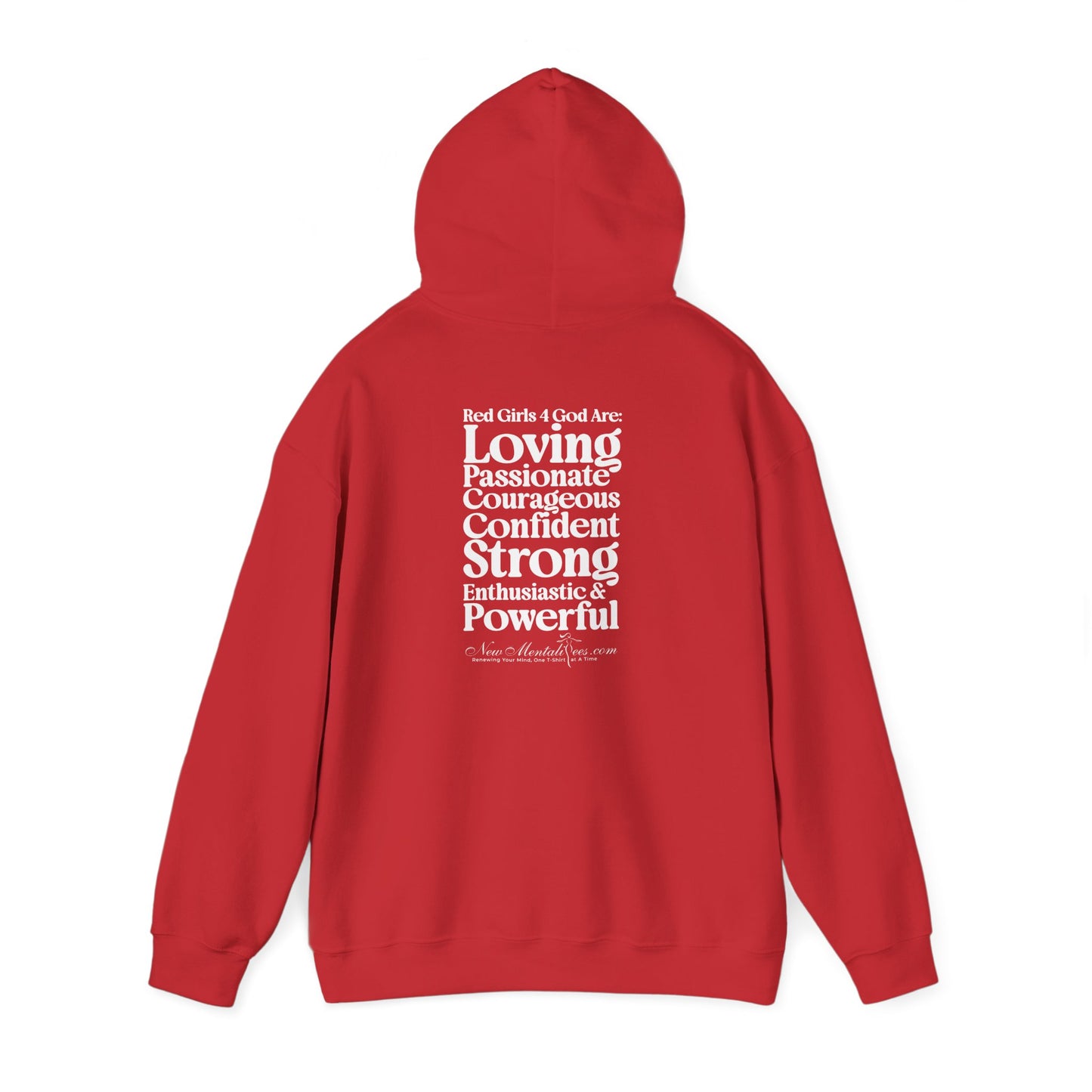 Red Girls 4 God Adult Hoodie -  You are Loving, Passionate, Courageous, Confident, Strong, Enthusiastic, and Powerful!