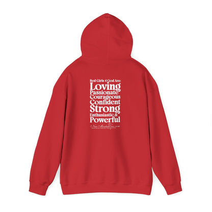 Red Girls 4 God Adult Hoodie -  You are Loving, Passionate, Courageous, Confident, Strong, Enthusiastic, and Powerful!
