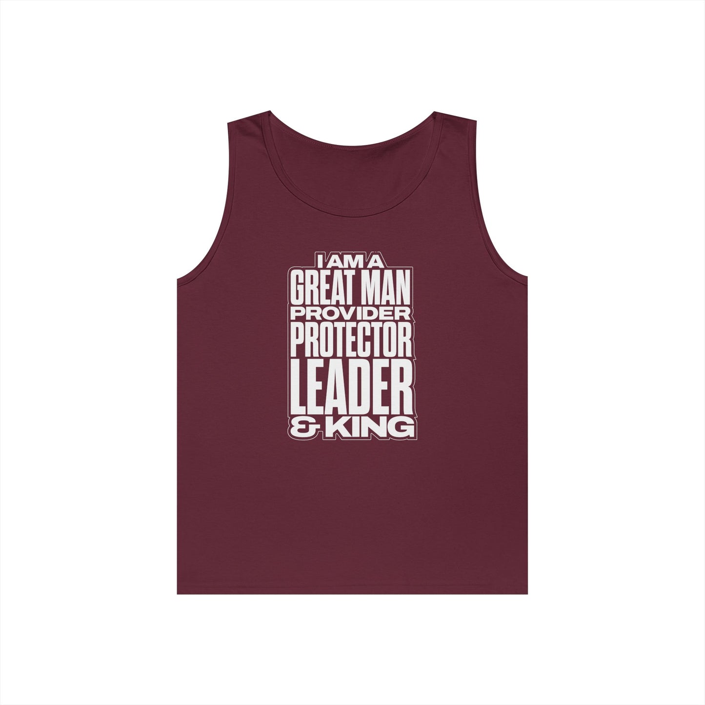 I Am A Great Man Teen Tank Top – Unisex Inspirational Tank | Provider, Protector, Leader & King | Positive Affirmation Tank for Teens
