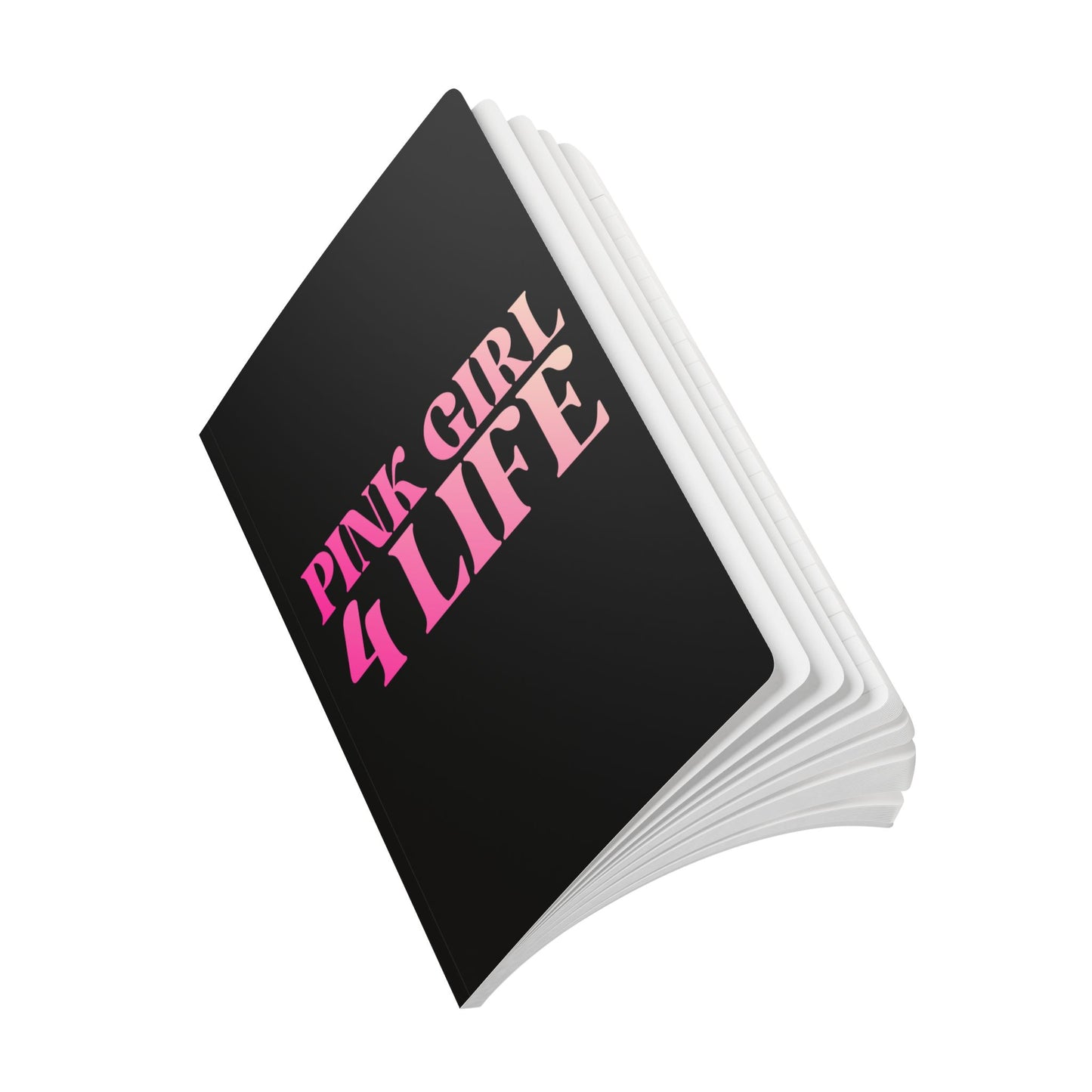Pink Girl 4 Life (Black) Softcover Journal – Double-Sided Inspirational Journal | 100 or 200 Pages | Notebook for Girls & Women Who Love Pink