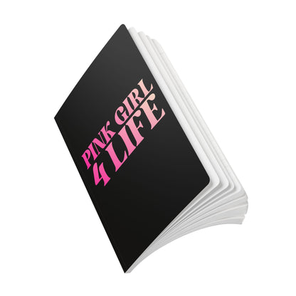 Pink Girl 4 Life (Black) Softcover Journal – Double-Sided Inspirational Journal | 100 or 200 Pages | Notebook for Girls & Women Who Love Pink