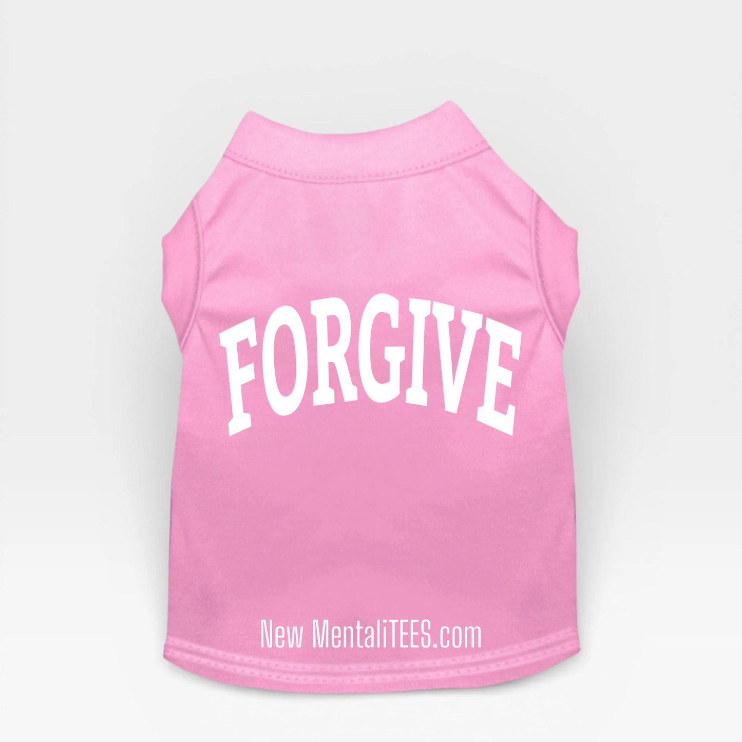 FORGIVE Collegiate Doggie Tank Top — A Little Shirt With A Big Message