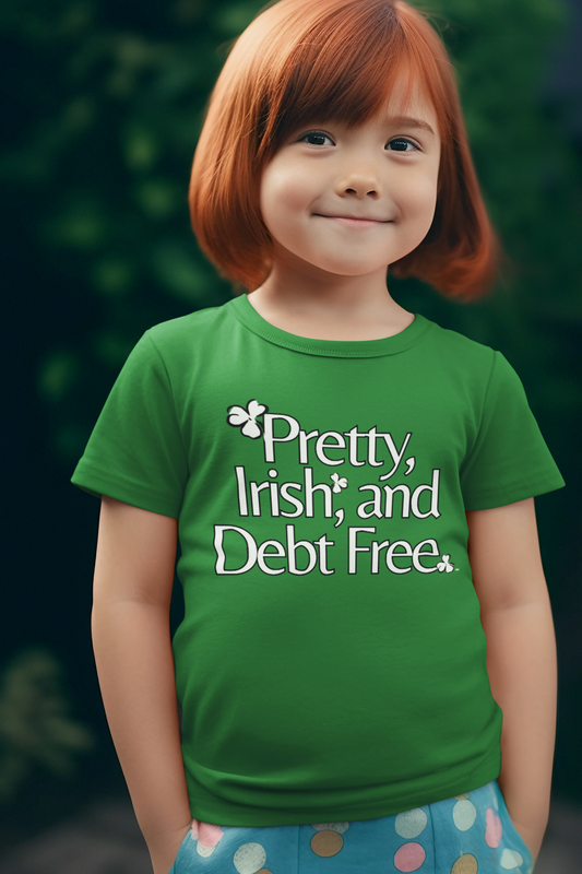 Pretty, Irish & Debt Free Youth Tee with Purpose! Perfect for St. Patrick's Day!