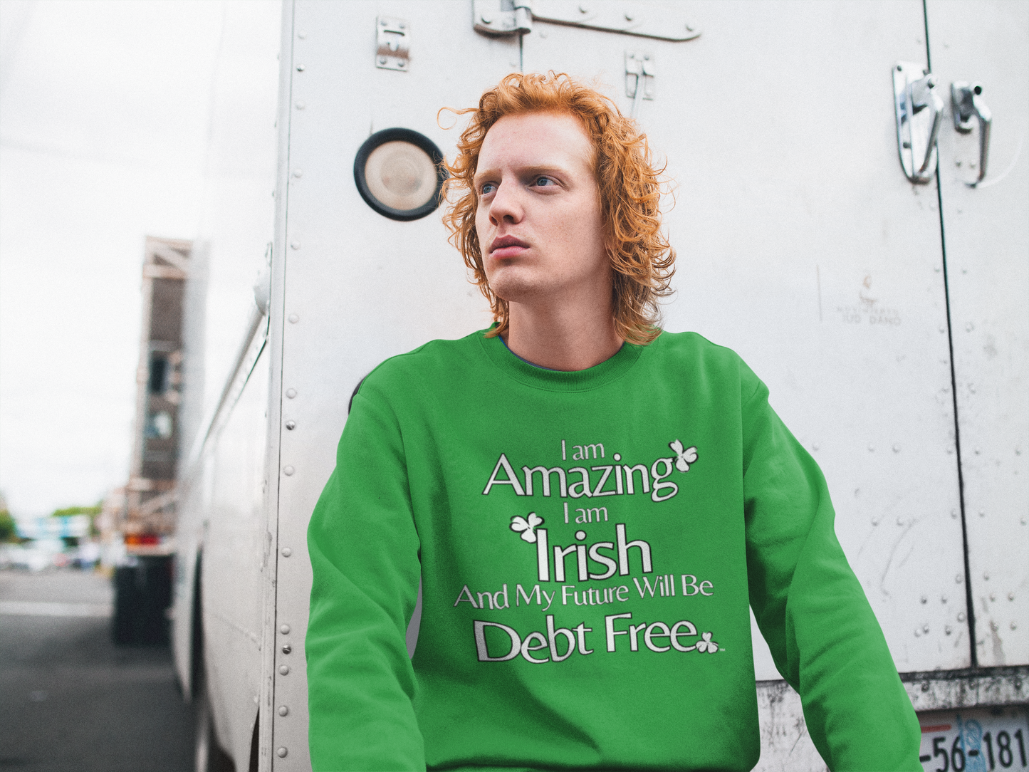 Amazing, Irish & Debt-Free Future Unisex Sweatshirt | Irish Pride Affirmation Sweatshirt | Financial Freedom Sweatshirt
