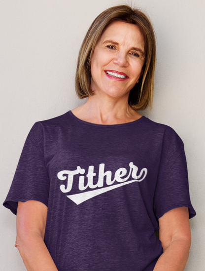 HomeRun Tither T-Shirt | Baseball Script Tee | Inspirational Giving Shirt | Positive Lifestyle Apparel | Motivational Graphic Tee