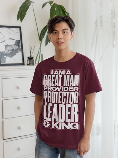 I Am A Great Man Youth T-Shirt - For Kings, Protectors & Leaders in the Making
