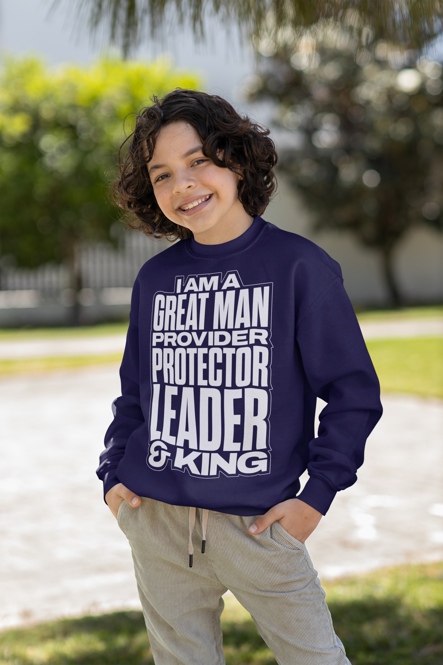 I Am A Great Man Youth Sweatshirt - For Kings, Protectors & Leaders in the Making