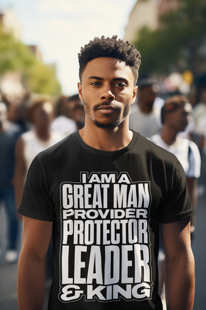 I Am A Great Man Adult T-Shirt - For Kings, Protectors & Leaders