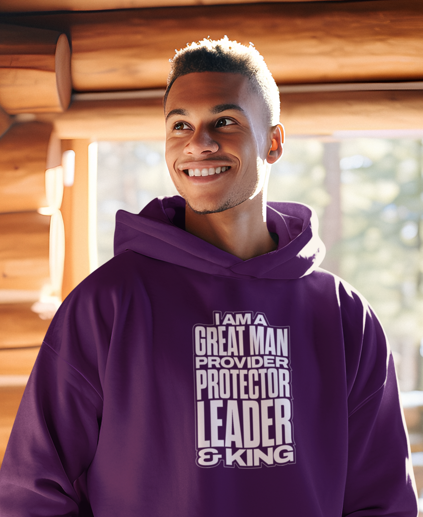 I Am A Great Man Adult Hoodie - For Kings, Protectors & Leaders