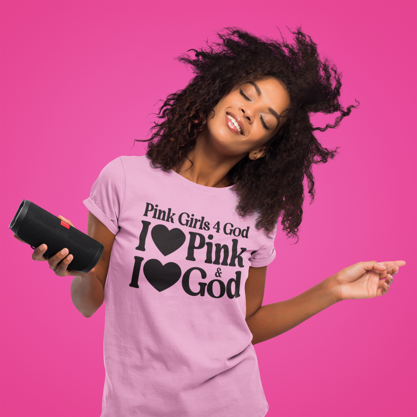Pink Girls 4 God Adult T-Shirt  -You are Positive, Polite, Charming, Optimistic, Compassionate, Affectionate, and Kind!