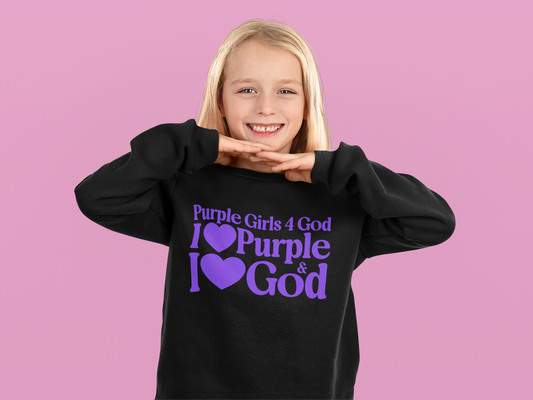 Purple Girls 4 God Youth Sweatshirt