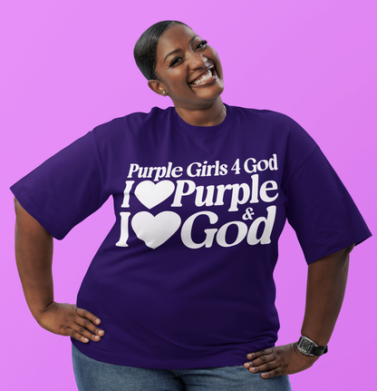 Purple Girls 4 God Adult T-Shirt - You Are Royal, Creative, Powerful, Ambitious, Wise, Devoted, and Innovative!