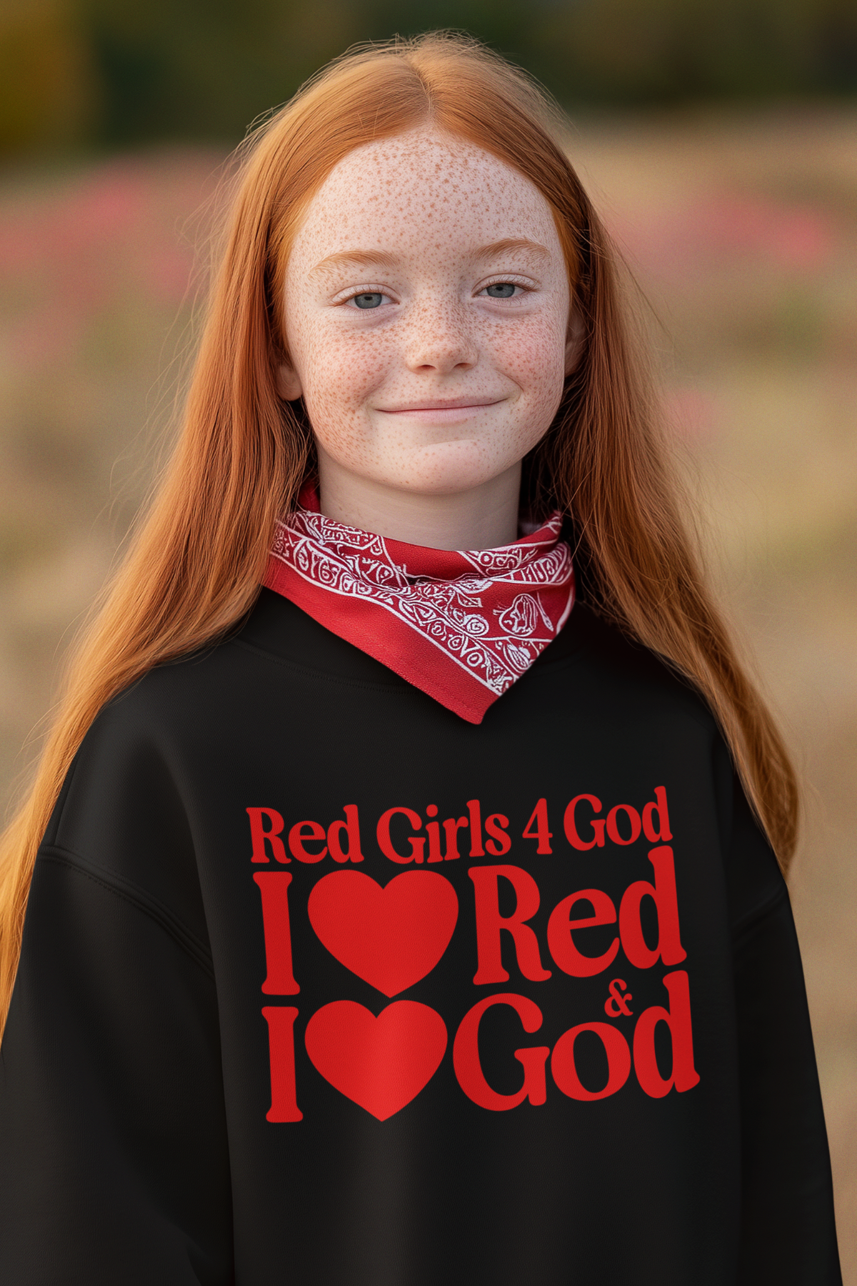 Red Girls 4 God Youth Sweatshirt | Black Contrast